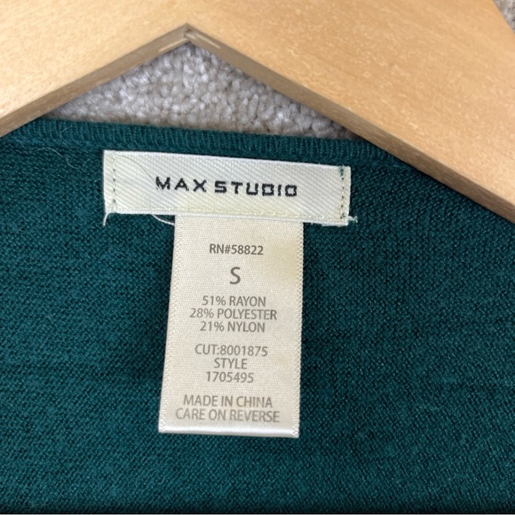 Max Studio Sweater Womens Small Green 3/4 Sleeve Pullover Stretch- 9190* - Picture 7 of 9